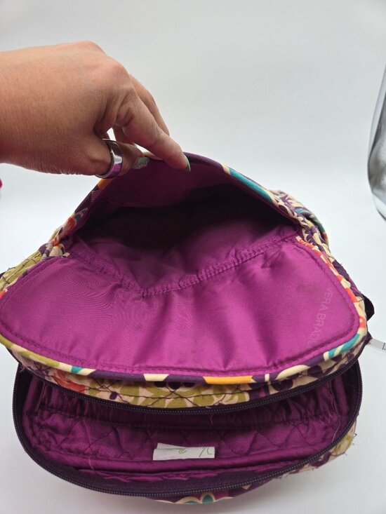 Vera Bradley Plum Crazy Backpack & Tablet Sleeve Set Purple Paisley Travel Lot main image 12